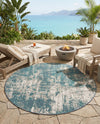 Seaside Haven Rugs Collection Area Rug -  Schooner Round Blue  lifestyle 59