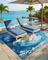 Urban Terrace Collection Area Rug -  Pergola Rectangle Blue  lifestyle 26