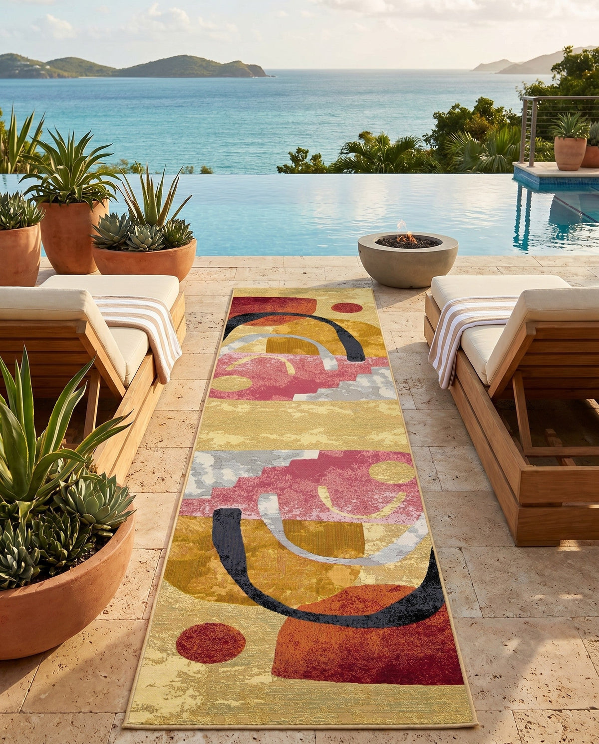 Urban Terrace Collection Area Rug -  Skyline Runner Multi  lifestyle 85