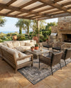 Patio Heritage Collection Area Rug -  Augusta (Charcoal) Rectangle Charcoal  lifestyle 13