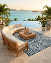 Savannah Escape Collection Area Rug -  Masai Rectangle Navy Blue and Ivory  lifestyle 25