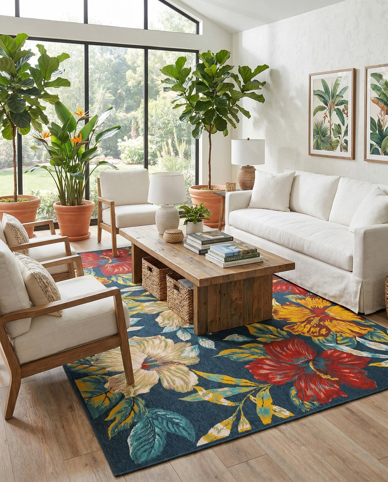 Seaside Haven Rugs Collection Area Rug -  Nautical Rectangle Multi  lifestyle 17