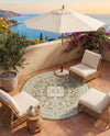 Tribal Terrace Treasures Collection Area Rug -  Incan Isle (Green) Round Green  lifestyle 40