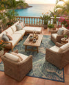 Coastal Terrace Collection Area Rug -  Driftwood Rectangle Blue  lifestyle 41