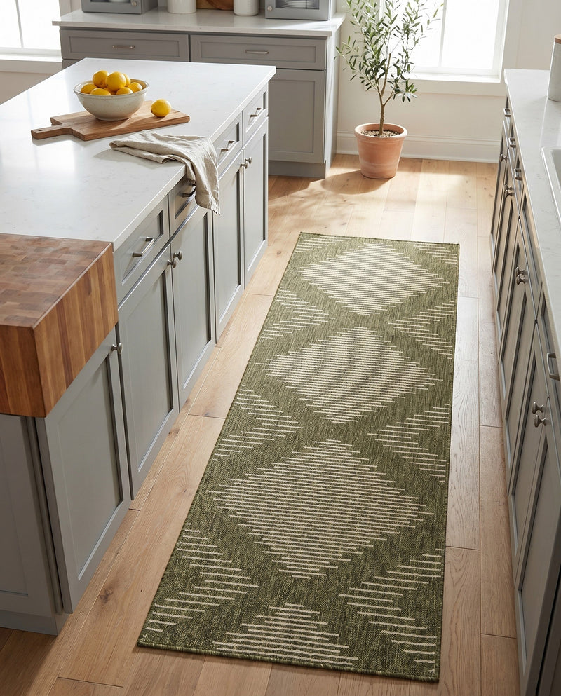 Urban Terrace Collection Area Rug -  Chelsea (Green) Runner Green  lifestyle 42