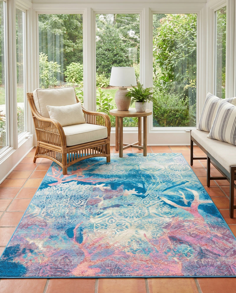 Seaside Haven Rugs Collection Area Rug - Marina Rectangle Multi  lifestyle 21