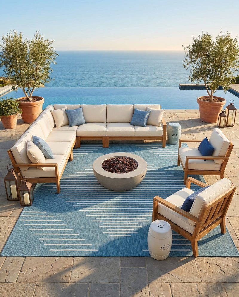 Urban Terrace Collection Area Rug -  Chelsea (Light Aqua) Square Light Aqua  lifestyle 60