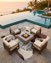 Urban Terrace Collection Area Rug -  Garden Square Brown and White  lifestyle 54