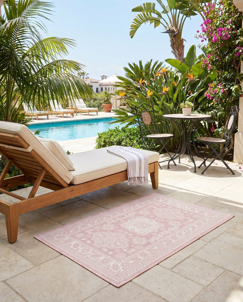 Tribal Terrace Treasures Collection Area Rug -  Incan Isle (Pink) Rectangle Pink  lifestyle 26