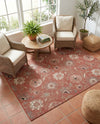 Seaside Blooms Collection Area Rug - Seychelles Rectangle Terracotta  lifestyle 35
