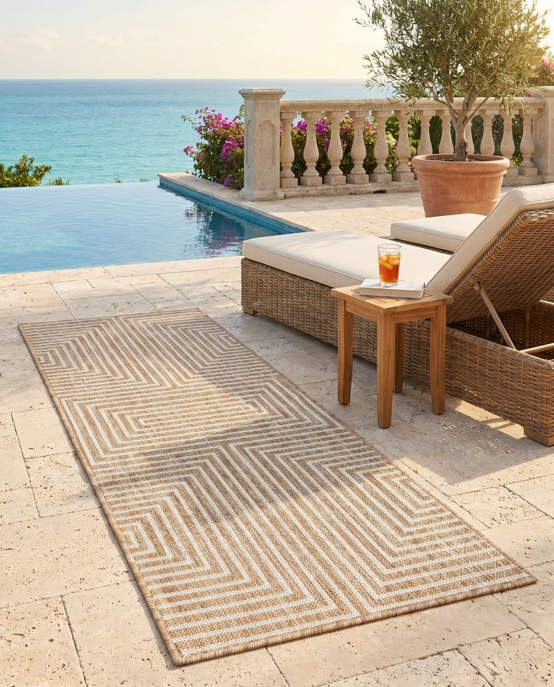 Urban Terrace Collection Area Rug -  Astoria (Taupe) Runner Taupe  lifestyle 34