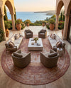 Patio Heritage Collection Area Rug -  Augusta (Rust Red) Round Rust Red  lifestyle 63
