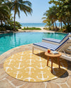 Seaside Haven Rugs Collection Area Rug - Sapphire (Yellow) Round Yellow  lifestyle 74