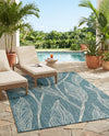 Seaside Blooms Collection Area Rug -  Evergreen (Teal) Rectangle Teal  lifestyle 20