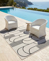 Urban Terrace Collection Area Rug -  Greenwich Rectangle White and Black  lifestyle 8