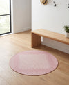 Urban Terrace Collection Area Rug -  Chelsea (Pink) Round Pink  lifestyle 72