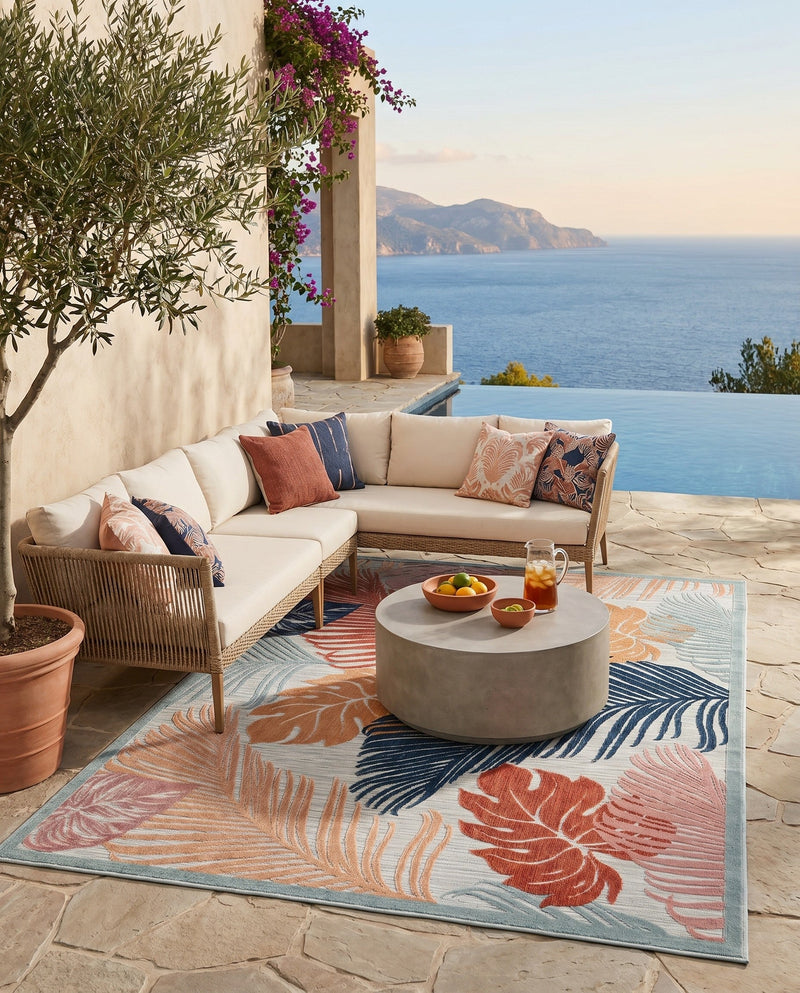 Seaside Blooms Collection Area Rug -  Tranquil Rectangle Multi  lifestyle 38