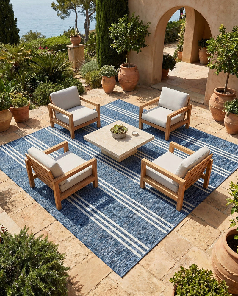 Urban Oasis Rugs Collection Area Rug -  District (Blue) Square Blue  lifestyle 52