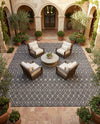 Savannah Pergola Collection Area Rug -  Pergola (Charcoal Gray) Square Charcoal Gray  lifestyle 42