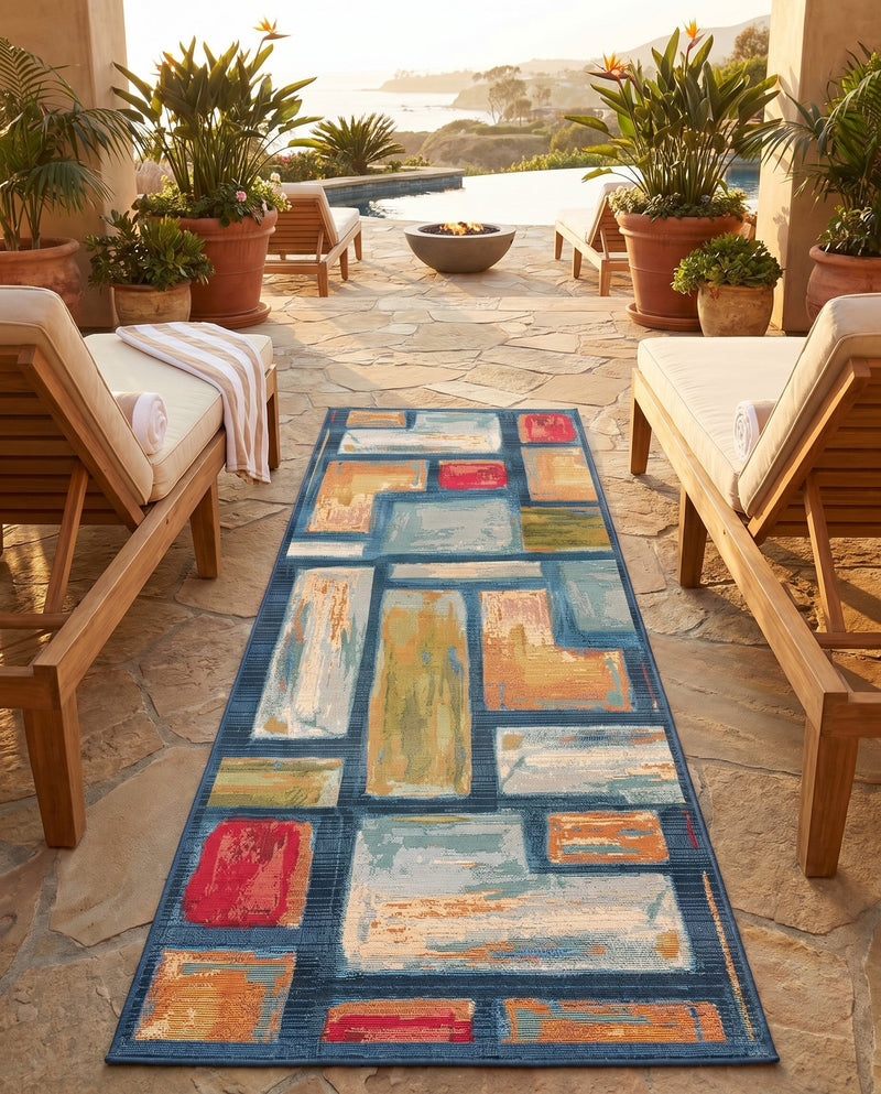Urban Terrace Collection Area Rug -  Portico Runner Multi  lifestyle 37