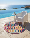 Urban Terrace Collection Area Rug -  Boardwalk Round Multi  lifestyle 65