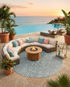 Urban Oasis Rugs Collection Area Rug -  Terrace (Teal) Round Teal  lifestyle 40