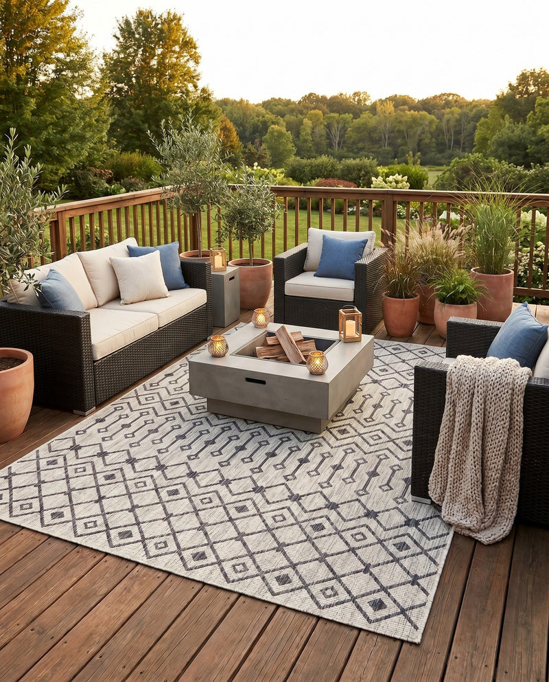 Savannah Pergola Collection Area Rug -  Pergola (Gray) Rectangle Gray  lifestyle 8