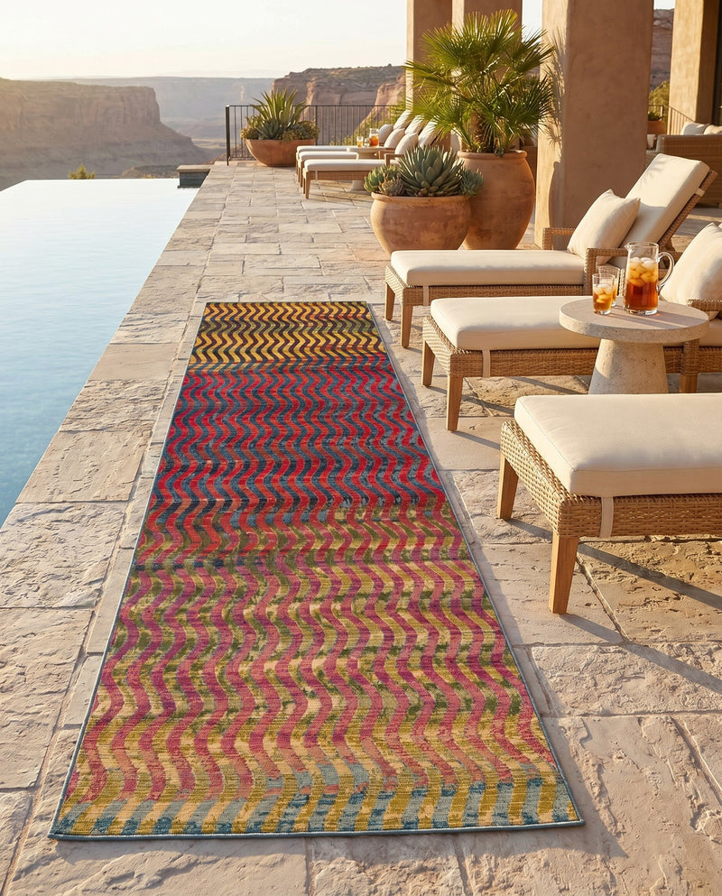 Urban Terrace Collection Area Rug -  Walkway Runner Multi  lifestyle 54