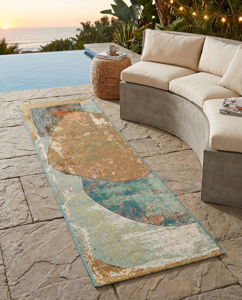 Urban Terrace Collection Area Rug -  Portico Runner Multi  lifestyle 14