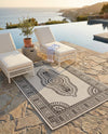 Patio Heritage Collection Area Rug -  Biloxi Rectangle White and Black  lifestyle 15