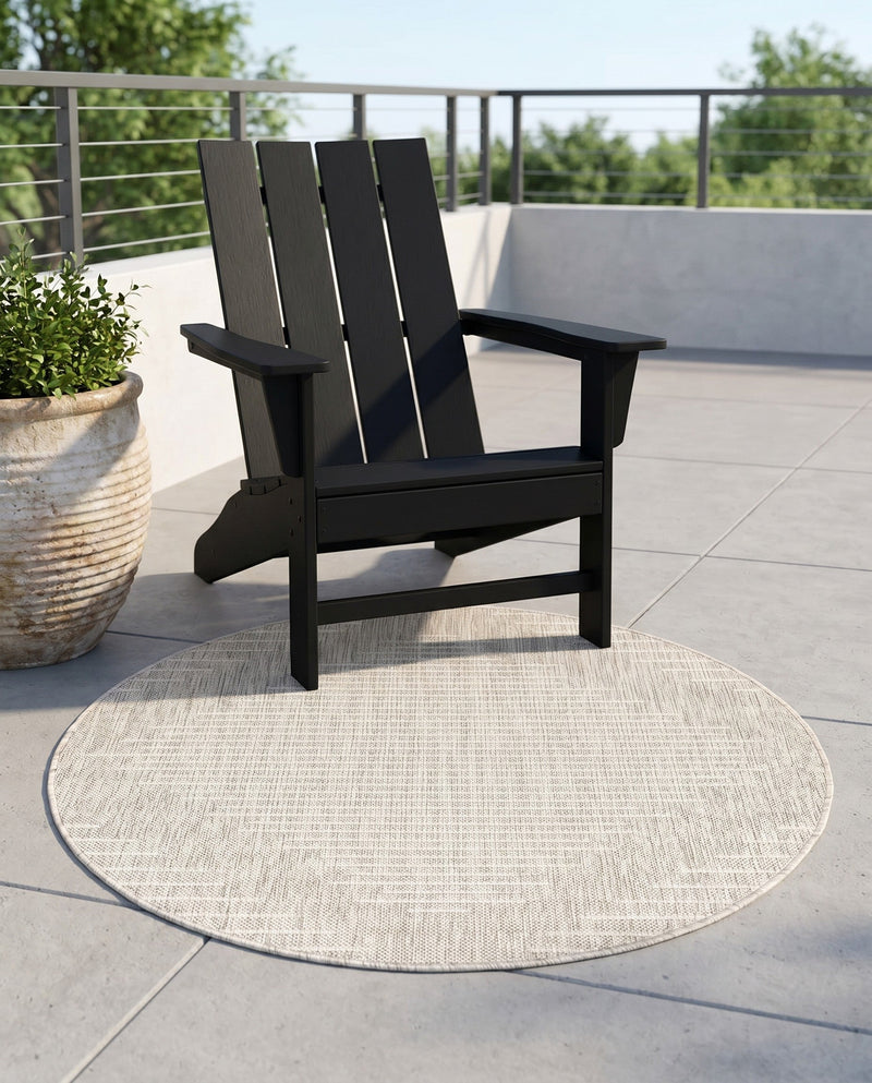 Urban Terrace Collection Area Rug -  Chelsea (Gray) Round Gray  lifestyle 29