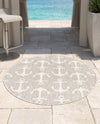 Seaside Haven Rugs Collection Area Rug - Sapphire (Gray) Round Gray  lifestyle 76