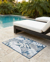 Seaside Blooms Collection Area Rug -  Serene Rectangle Navy Blue  lifestyle 61