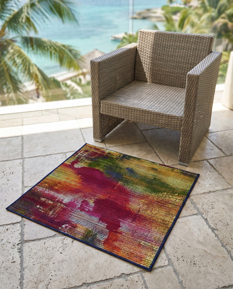 Urban Terrace Collection Area Rug -  Atrium Rectangle Multi  lifestyle 40