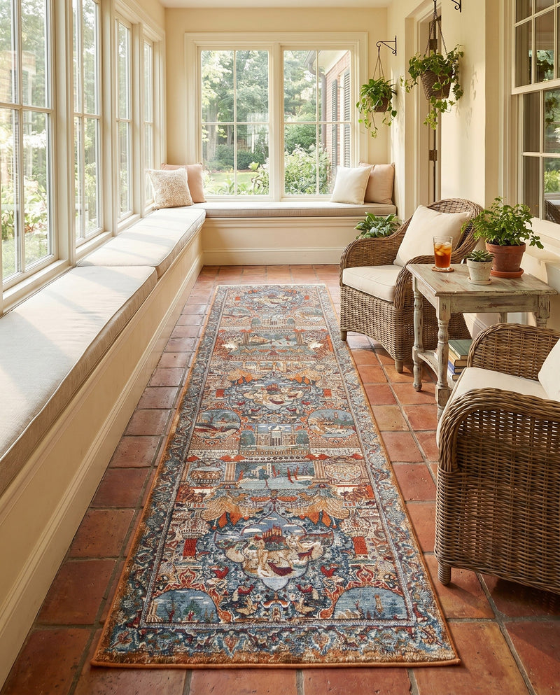 Patio Heritage Collection Area Rug -  Oasis Runner Multi  lifestyle 72