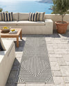 Urban Terrace Collection Area Rug -  Astoria (White and Black) Runner White and Black  lifestyle 53