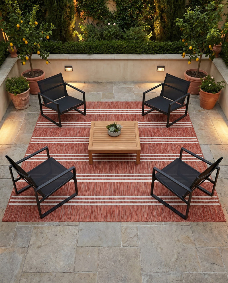 Urban Oasis Rugs Collection Area Rug -  District (Rust Red) Square Rust Red  lifestyle 44