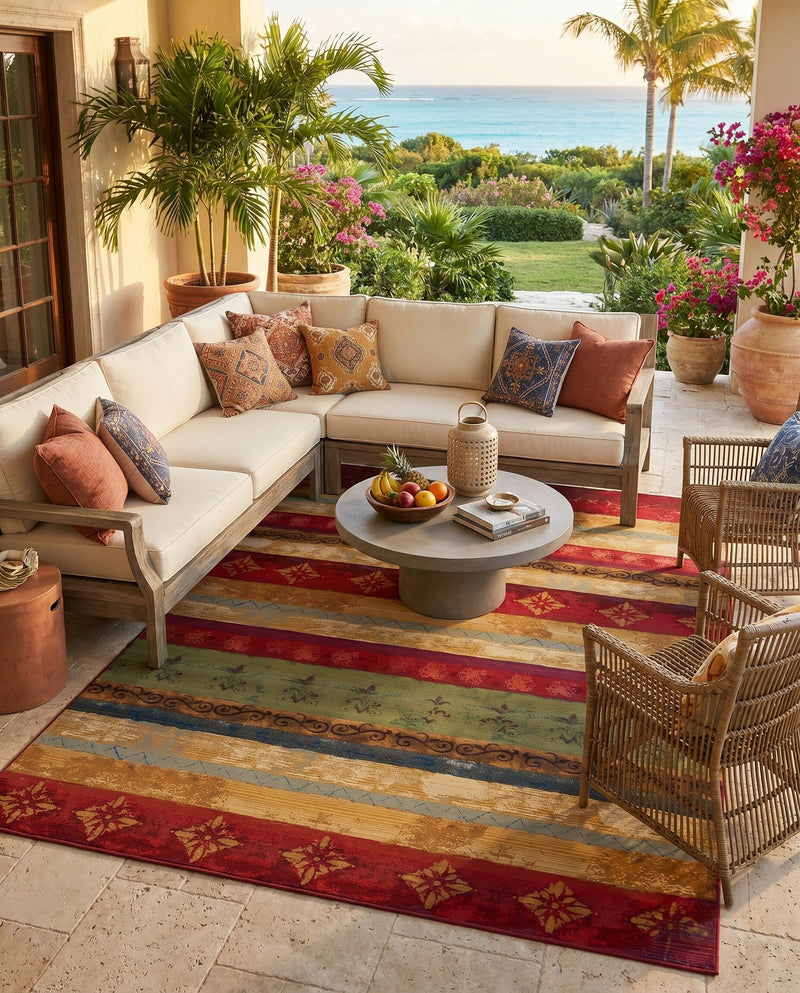 Urban Terrace Collection Area Rug -  Rooftop Rectangle Multi  lifestyle 54