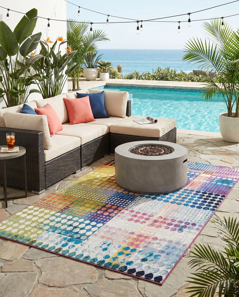 Urban Terrace Collection Area Rug -  Atrium Rectangle Multi  lifestyle 19