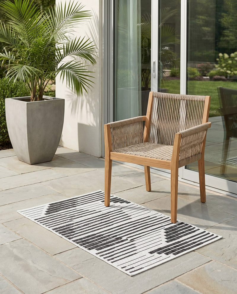 Urban Terrace Collection Area Rug -  Bronx Rectangle Black and White  lifestyle 18
