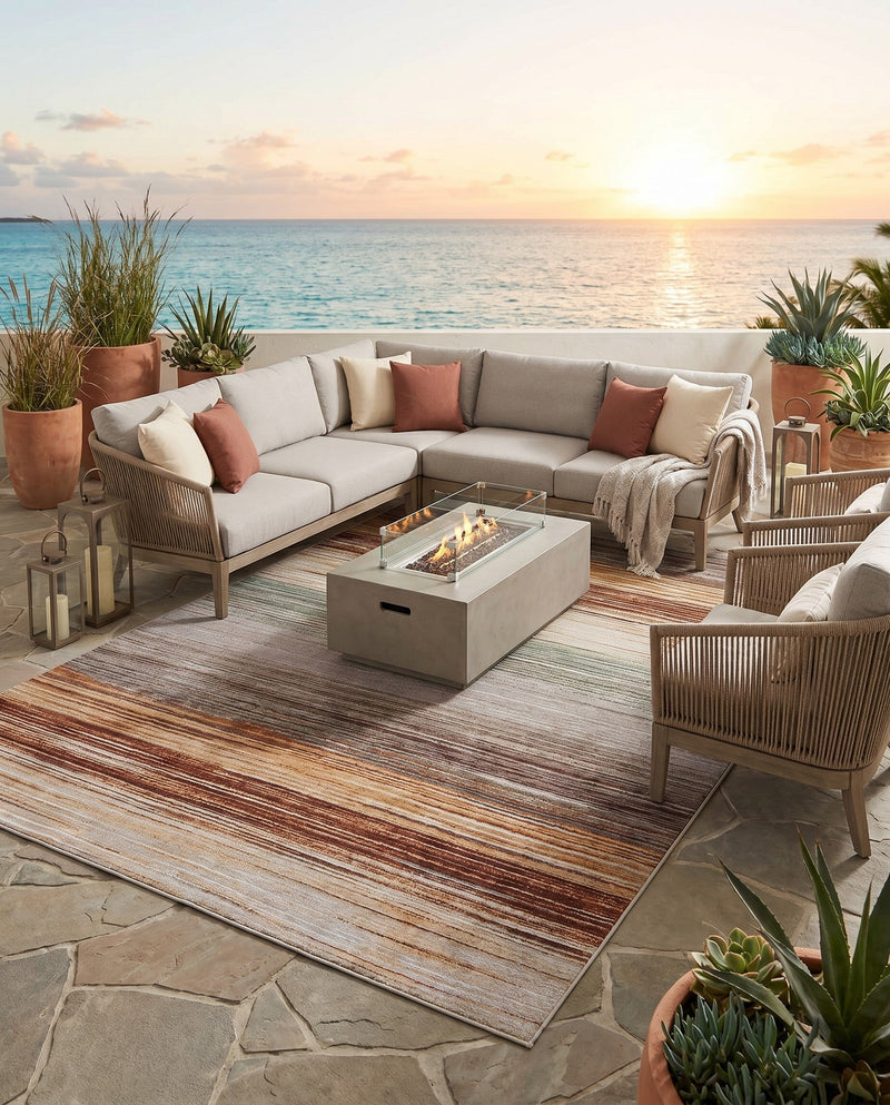 Urban Terrace Collection Area Rug -  Corsica Rectangle Multi  lifestyle 8