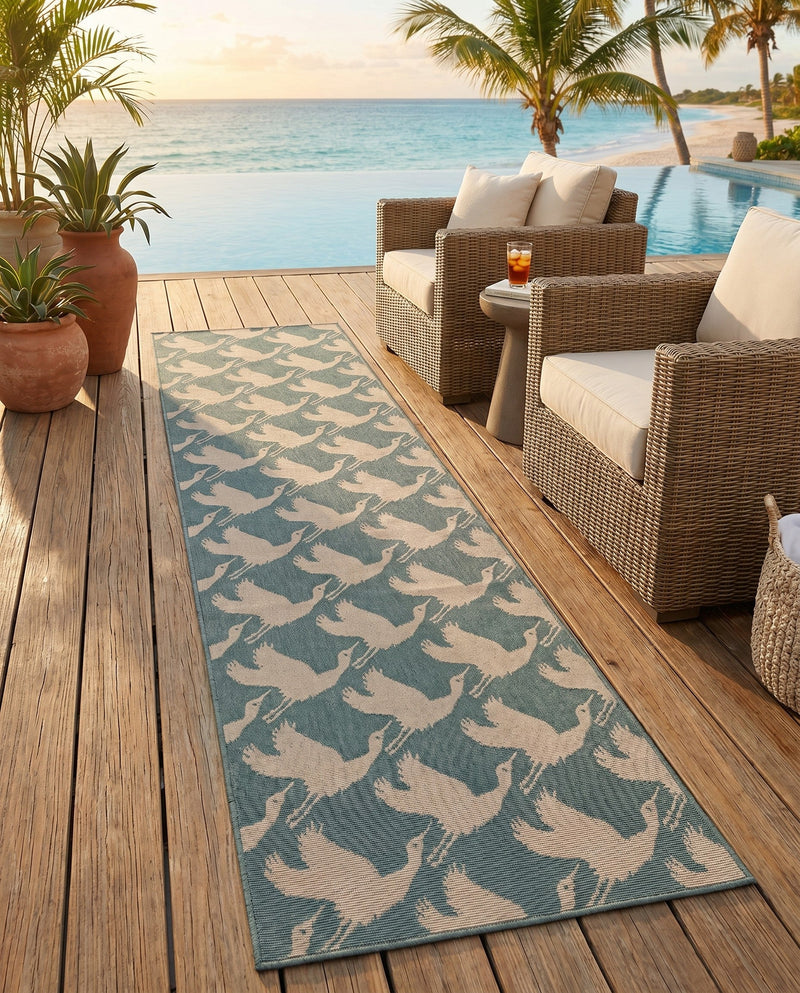 Seaside Haven Rugs Collection Area Rug -  Pelican Runner Stone Blue  lifestyle 47
