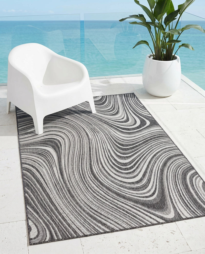 Urban Terrace Collection Area Rug - Soho Rectangle Charcoal  lifestyle 46