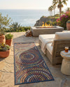 Coastal Terrace Collection Area Rug -  Lagoon Runner Multi  lifestyle 70