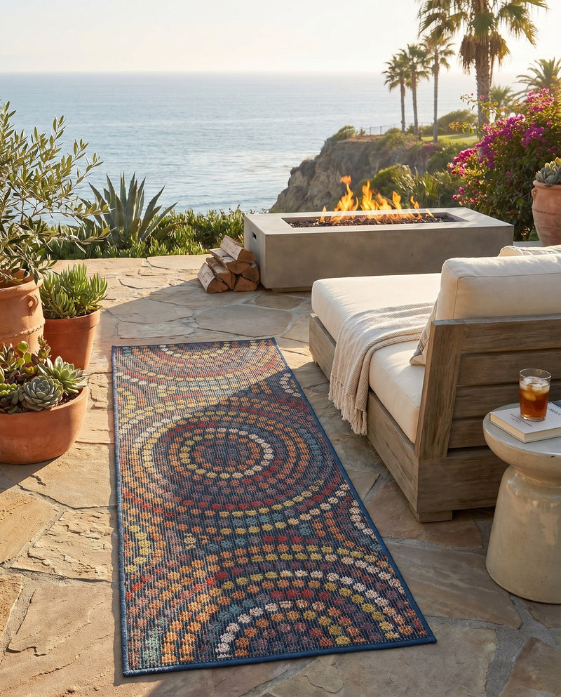 Coastal Terrace Collection Area Rug -  Lagoon Runner Multi  lifestyle 70