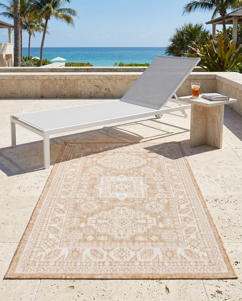 Tribal Terrace Treasures Collection Area Rug -  Incan Isle (Natural) Rectangle Natural  lifestyle 18