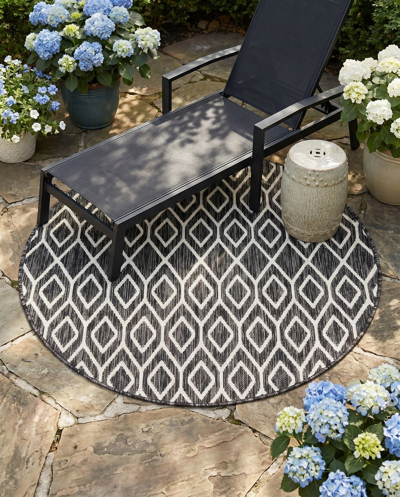 Urban Oasis Rugs Collection Area Rug -  Boulevard (Charcoal Gray) Round Charcoal Gray  lifestyle 24