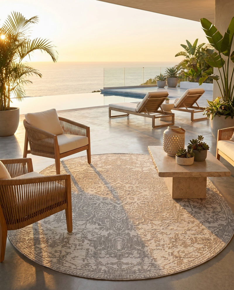 Urban Oasis Rugs Collection Area Rug -  Penthouse (Gray) Oval Gray  lifestyle 70