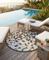 Urban Terrace Collection Area Rug -  Mercer Round Black and White  lifestyle 62