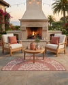 Patio Heritage Collection Area Rug - Savannah (Rust Red) Hearth Rust Red  lifestyle 61